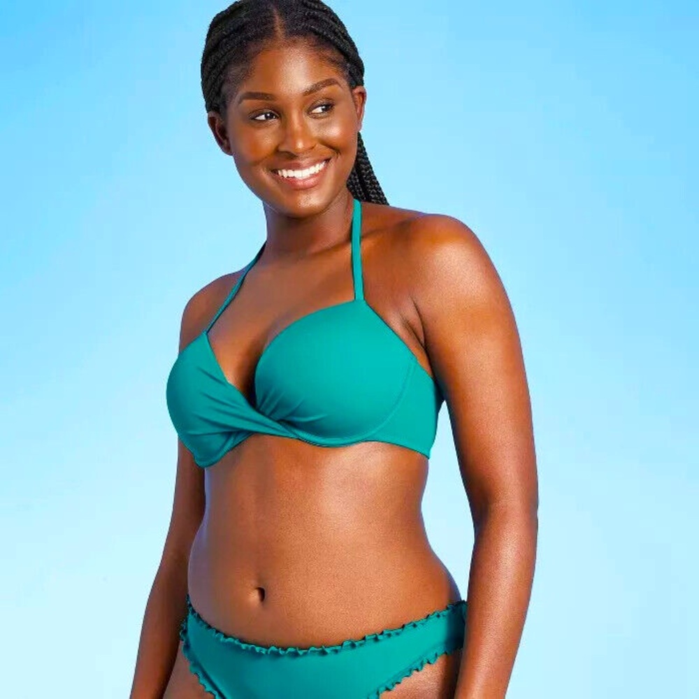 Shade & Shore Teal Push-Up Bikini Top 34B
